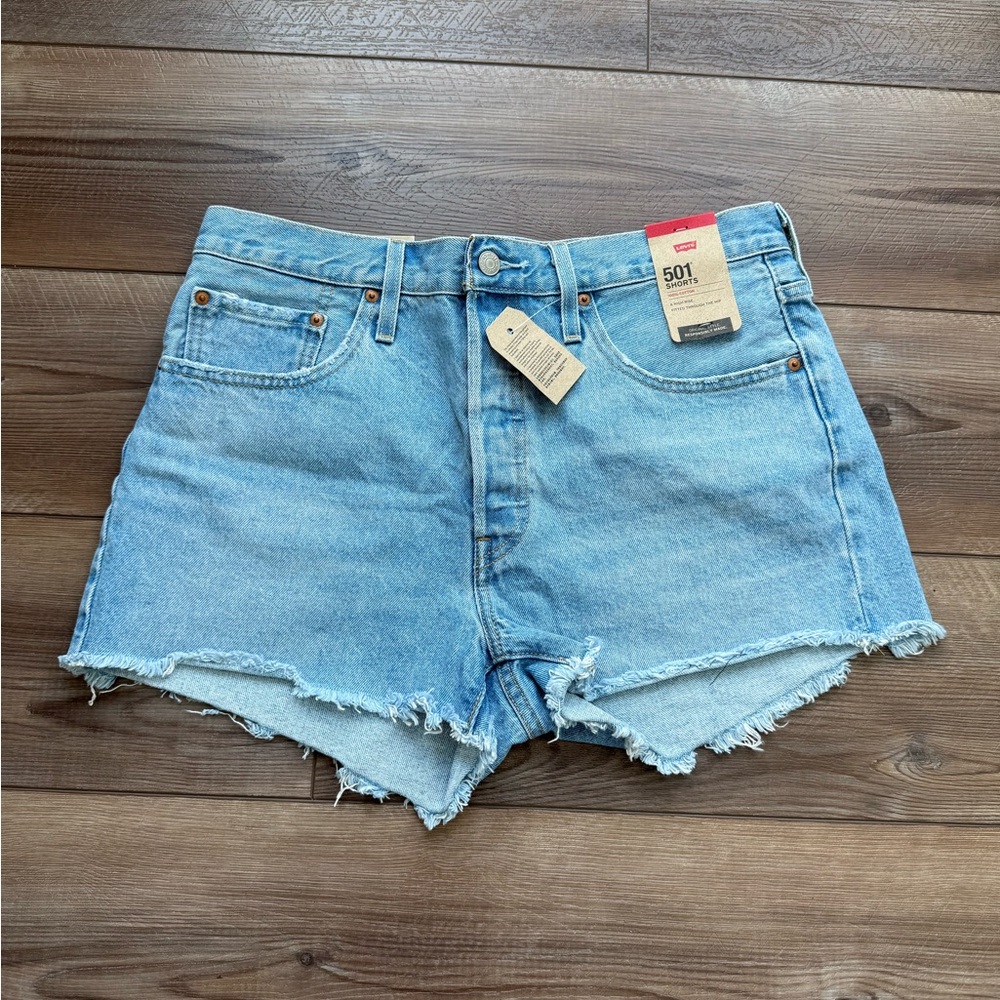 Levi's 501 Blue Jean Shorts Distressed Cut-Off Style